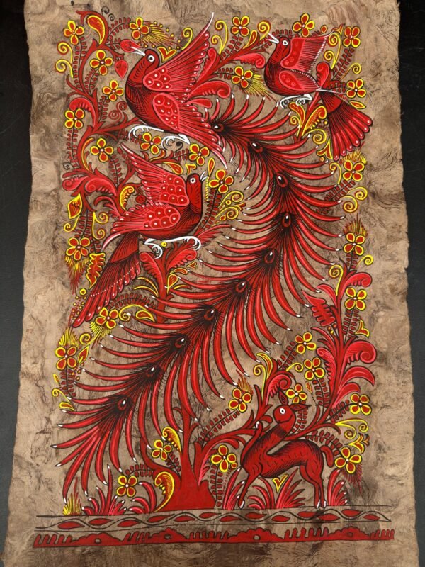 Bird painting painted on amate paper, original amate paintings in Mexican art, acrylic painting / Mexican painting authentic artisans - Image 2