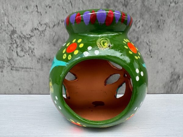 Candleholder Hand-Painted Mexican Clay - Artisan Crafted, Unique Decor, Traditional Pottery, Handmade Gift, Rustic Home Accent, Artisanal - Image 2