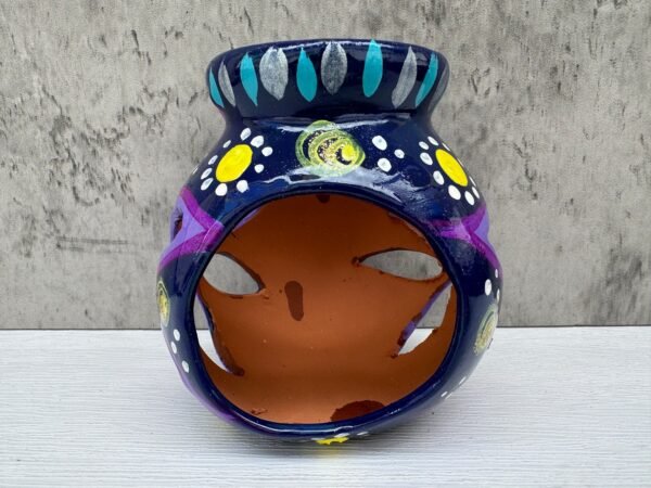 Candleholder Hand-Painted Mexican Clay - Artisan Crafted, Unique Decor, Traditional Pottery, Handmade Gift, Rustic Home Accent, Artisanal - Image 2