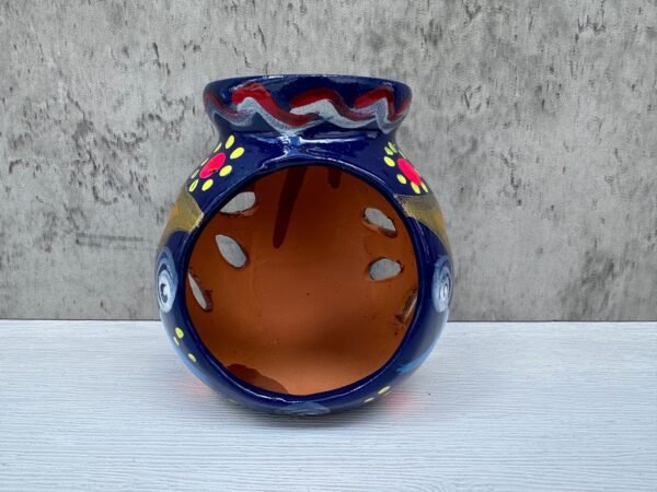 Candleholder Hand-Painted Mexican Clay - Artisan Crafted, Unique Decor, Traditional Pottery, Handmade Gift, Rustic Home Accent, Artisanal - Image 2