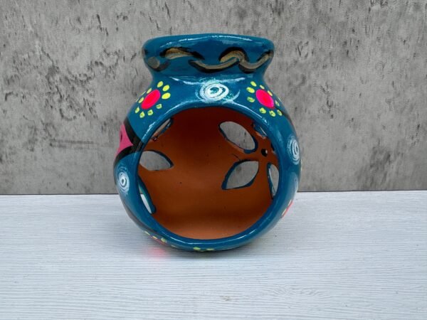 Candleholder Hand-Painted Mexican Clay - Artisan Crafted, Unique Decor, Traditional Pottery, Handmade Gift, Rustic Home Accent, Artisanal - Image 2