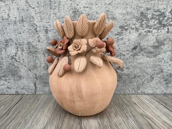 Filigrana Clay Vase Artistic From Oaxaca México By Artisans Handmade Crafts, Home Decor Folk Art, Dry Flower Pastillaje Technique Collectors - Image 2