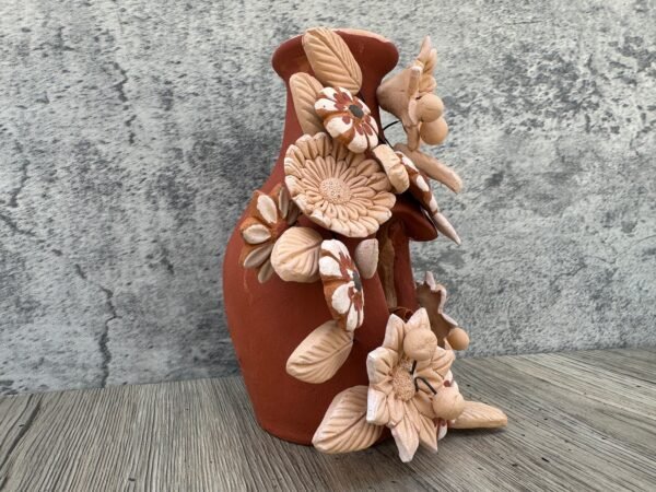 Filigrana Clay Mini Chimney, Candle Holder Artistic  Oaxaca México By Artisans Handmade Crafts, Home Decor Folk Art,  Pastillaje Technique - Image 2