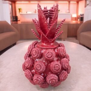 Mexican pottery, Pineapple decor, Mexican decoration, Pineapple sculpture, Glazed clay pineapple, Pottery from Michoacan