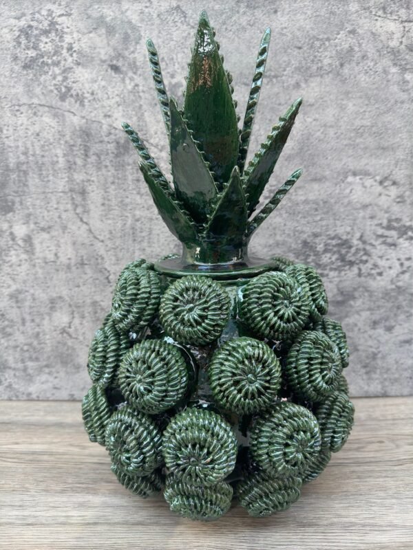Mexican pottery, Pineapple decor, Mexican decoration, Pineapple sculpture, Glazed clay pineapple, Pottery from Michoacan - Image 2