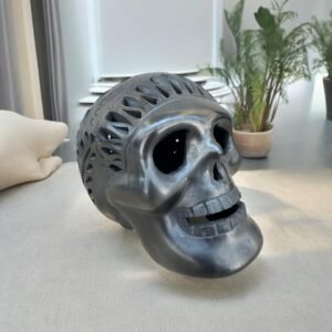 Skull Dia De Los Muertos Oaxacan clay luminary wall art. Handcrafted with intricate details, it radiates warmth and cultural. Mexican Folk