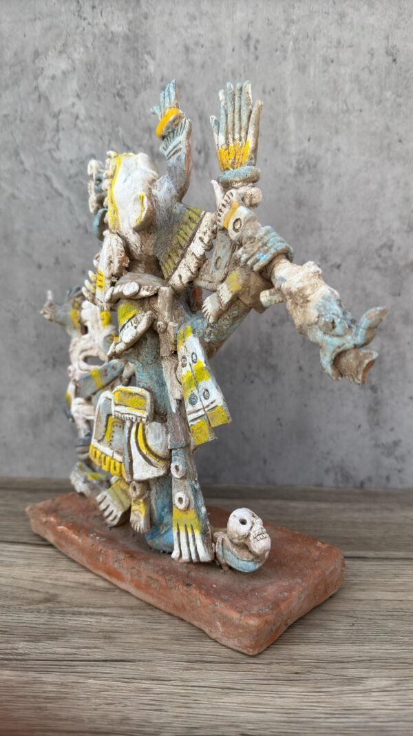 Tlaloc Sculpture Handcraft Mexican Culture Home Decor Prehispanic Vintage Rustic Clay  Antique Ancrestral Figurines Interior Exterior - Image 2