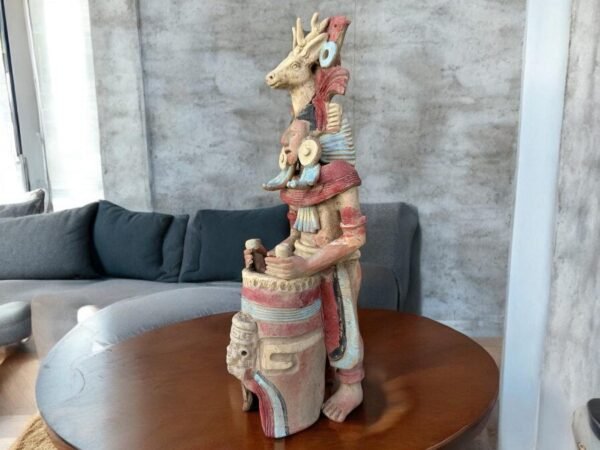 Mesoamerican Priest Handcraft Mexican Culture Home Decor Prehispanic Vintage Rustic Clay  Antique Ancrestral Figurines Interior Exterior