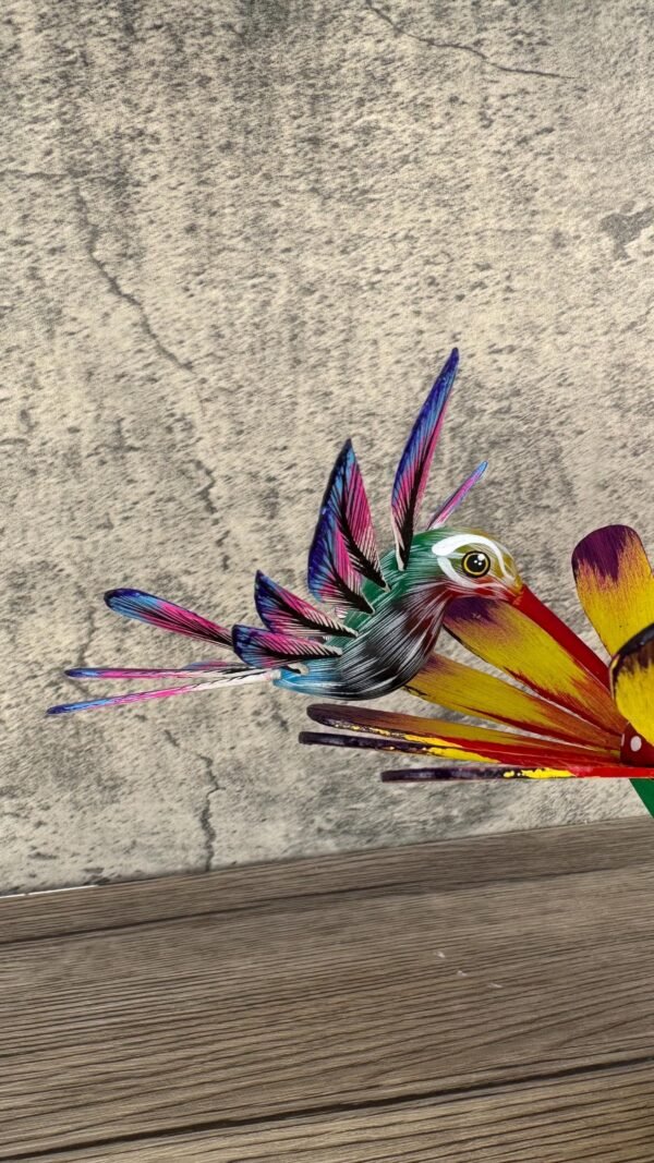 Hummingbird Statue Cactus Biznaga Alebrije Sculpture, Wooden Mexican Decoration Figure, Made Of Wood And Carved By Hand ASK FOR CUSTOMIZE - Image 2