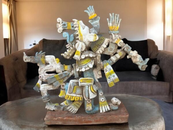 Tlaloc Sculpture Handcraft Mexican Culture Home Decor Prehispanic Vintage Rustic Clay  Antique Ancrestral Figurines Interior Exterior