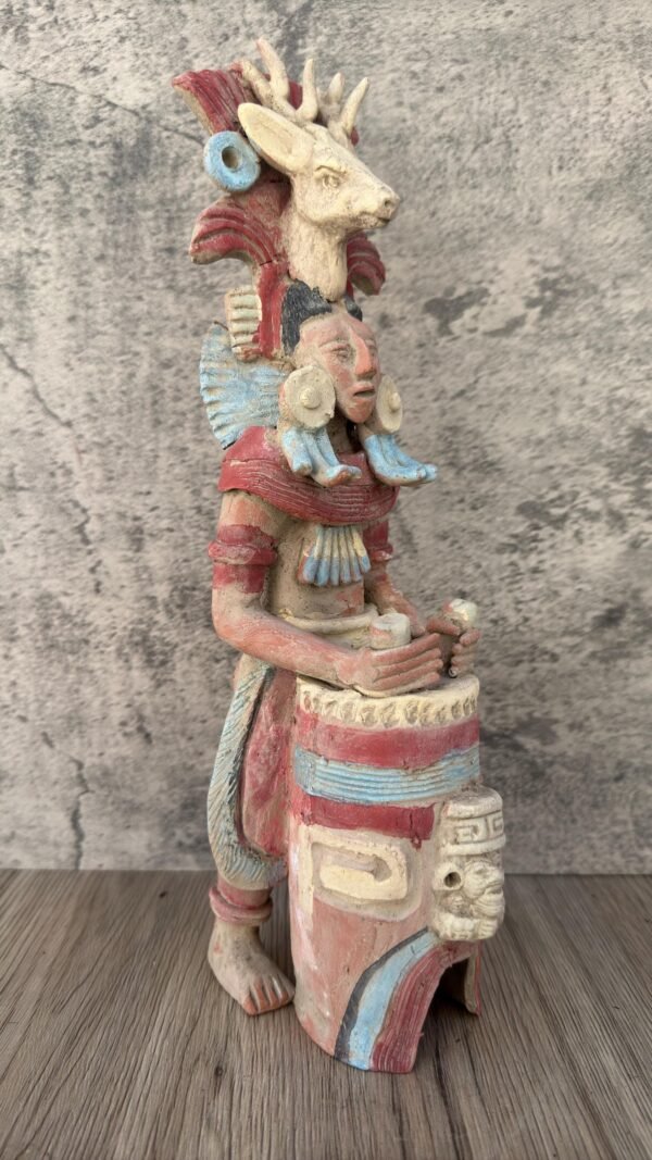 Mesoamerican Priest Handcraft Mexican Culture Home Decor Prehispanic Vintage Rustic Clay  Antique Ancrestral Figurines Interior Exterior - Image 2