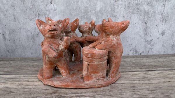 Xoloizcuintle Xolo Ancient Mexico History , Prehispanic Mythology Vintage Rustic Clay Mateial Folk Art Home Decor
