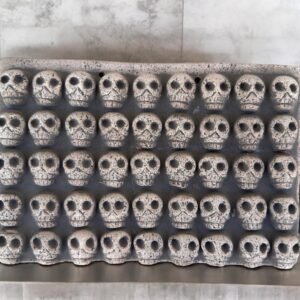 Wall Plate Of Fugurine Skulls Handcraft Mexican Culture Home Decor Prehispanic Vintage Rustic Clay  Antique Ancrestral Figurines