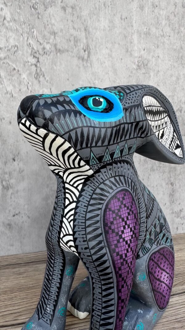 Rabbit Statue Mexican Folk Art Alebrije Sculpture, Wooden Bunny  Decoration Figurine, Made Of Wood Carved By Hand ASK FOR CUSTOMIZE - Image 2