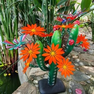 Cactus Hummingbird Statue Mexican Folk Art Alebrije Sculpture, Wooden Mexican Decoration Figure, Made Of Wood And Carved  ASK FOR CUSTOMIZE