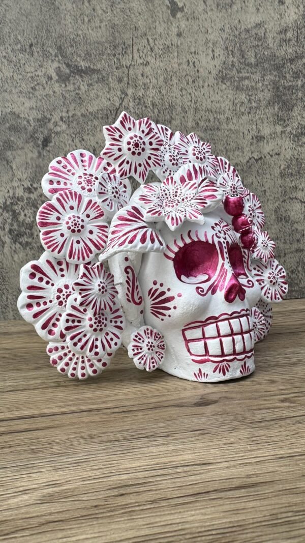 Sugar skull, Catrina, Day of the Dead Ornaments, Skull As Mexican Decoration, Human Skull Sculpture, Wall  Home Decor Handcrafted - Image 2