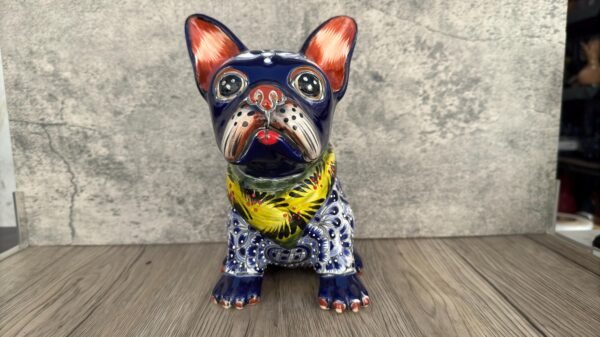 Talavera French Bulldog, Ceramic dog, Talavera pottery, Mexican pottery, French Bulldog statue, Dog sculpture - Image 2