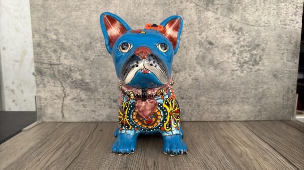 Talavera French Bulldog, Ceramic dog, Talavera pottery, Mexican pottery, French Bulldog statue, Dog sculpture - Image 2