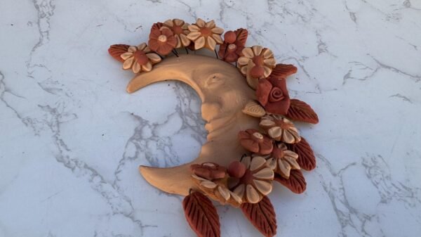 Filigrana Clay Moon Wall Hanging Ornament Artistic  Oaxaca México By Artisans Handmade Crafts, Home Decor Folk Art,  Pastillaje Technique - Image 2