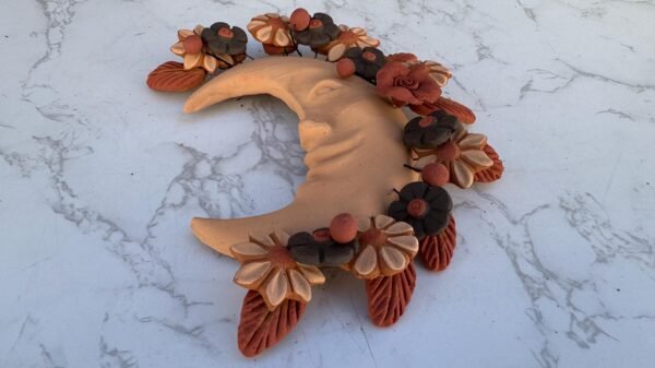 Filigrana Clay Moon Wall Hanging Ornament Artistic  Oaxaca México By Artisans Handmade Crafts, Home Decor Folk Art,  Pastillaje Technique - Image 2