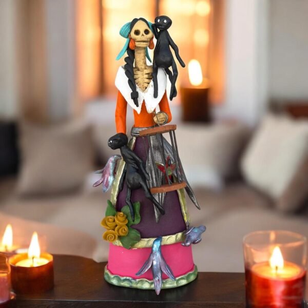 10.5” Catrina, Frida Kahlo Doll, Day of the dead, Human skeleton, Mexican decorations, Sugar skull