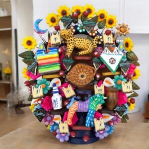Tree of Life Traditional Handcrafts, Candle Holder, Candelabra, Arbol de la vida, Mexican Pottery, Mexican Candelabra 12” High
