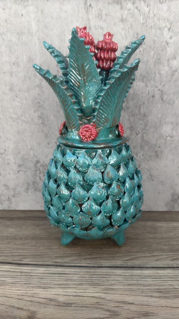 Mexican pottery, Pineapple decor, Mexican decoration, Pineapple sculpture, Glazed clay pineapple, Pottery from Michoacan - Image 2