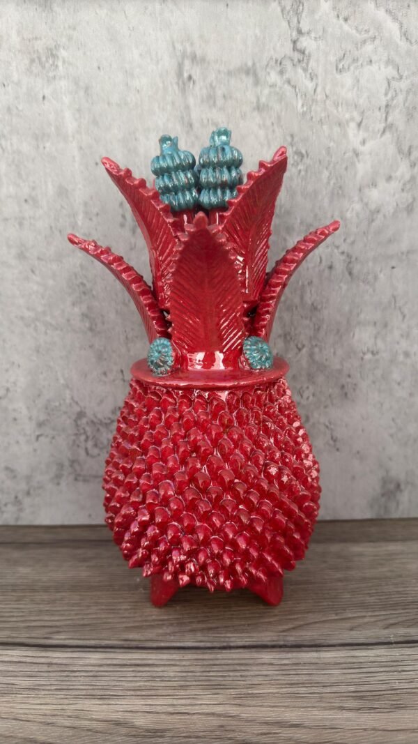 Mexican pottery, Pineapple decor, Mexican decoration, Pineapple sculpture, Glazed clay pineapple, Pottery from Michoacan - Image 2