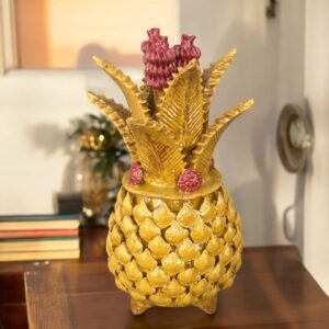 Mexican pottery, Pineapple decor, Mexican decoration, Pineapple sculpture, Glazed clay pineapple, Pottery from Michoacan