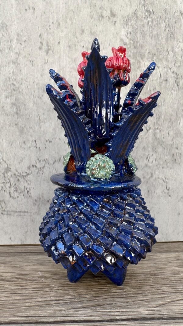 Mexican pottery, Pineapple decor, Mexican decoration, Pineapple sculpture, Glazed clay pineapple, Pottery from Michoacan - Image 2