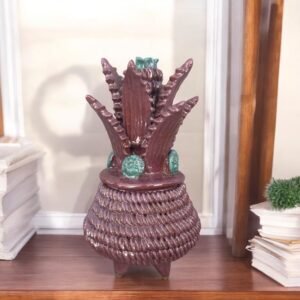 Mexican pottery, Pineapple decor, Mexican decoration, Pineapple sculpture, Glazed clay pineapple, Pottery from Michoacan