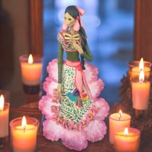 16” Catrina Michoacán Original Clay Handcrafted Frida Kahlo Doll, Day Of The Dead, Human Skeleton, Mexican Decorations, Sugar Skull