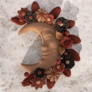 Filigrana Clay Moon Wall Hanging Ornament Artistic  Oaxaca México By Artisans Handmade Crafts, Home Decor Folk Art,  Pastillaje Technique