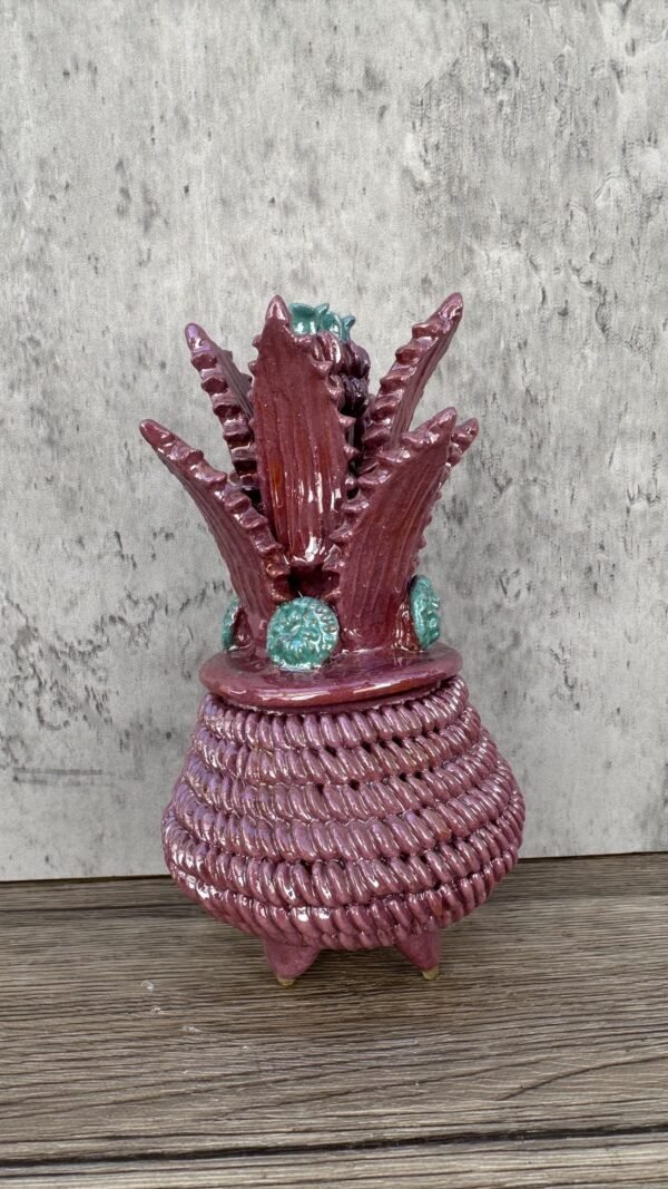 Mexican pottery, Pineapple decor, Mexican decoration, Pineapple sculpture, Glazed clay pineapple, Pottery from Michoacan - Image 2