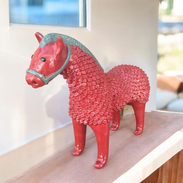 Michoacan Horse Glazed, Home Decoration, Made Of Clay Original Craftsman Mexican Culture, Glazed Clay Sculpture, Pottery From Michoacan