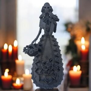 18” Catrina Michoacán Original Clay Handcrafted Frida Kahlo Doll, Day Of The Dead, Human Skeleton, Mexican Decorations, Sugar Skull