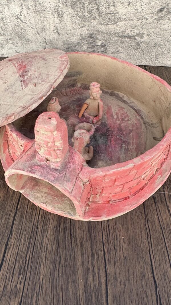 Temazcal Ancient Culture  Mexican Clay Sculpture, Aztec God of Death Folk Art, Pre-Hispanic Figure - Image 2