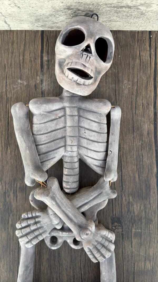 Artisan Mexican Skeleton Figurine - Handcrafted Clay  Mesoamerican Decor, Unique Skeleton Decoration For Halloween, Dia de los Muertos - Image 2
