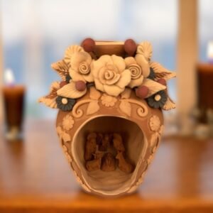 Nacimiento Filigrana Clay Mini Chimney, Candle Holder Day Of Birth Artistic  Oaxaca Artisans Handmade, Home Decor Folk Art,  Pastillaje Art