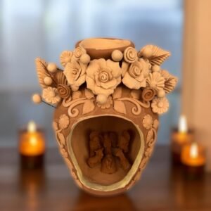 Nacimiento Filigrana Clay Mini Chimney, Candle Holder Day Of Birth Artistic  Oaxaca Artisans Handmade, Home Decor Folk Art,  Pastillaje Art