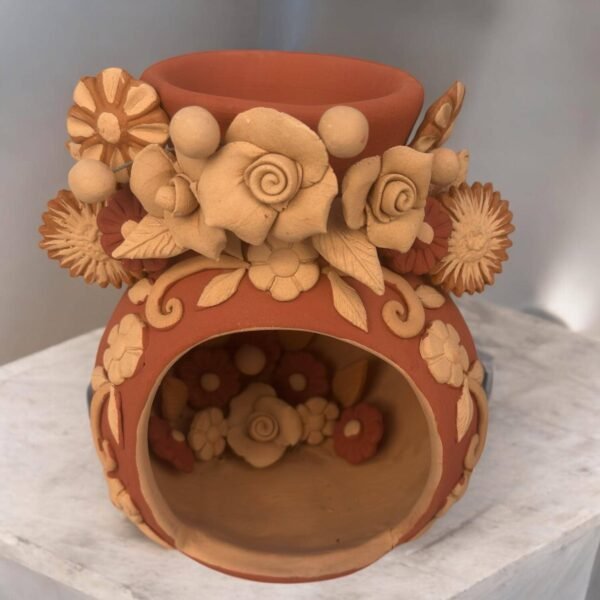 Filigrana Clay Mini Chimney, Candle Holder Artistic  Oaxaca México By Artisans Handmade Crafts, Home Decor Folk Art,  Pastillaje Technique