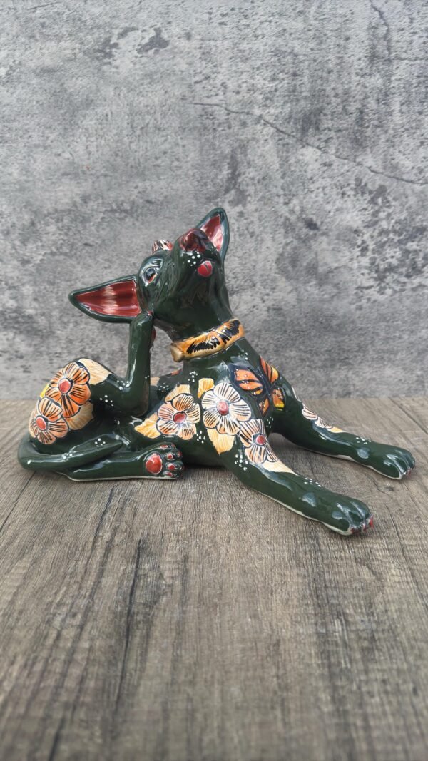 Talavera Xoloitzcuintle, Ceramic dog, Talavera Pottery, Authentic Puebla Mexico Pottery, Xolo Statue, Dog Sculpture Xoloitzcuintle - Image 2