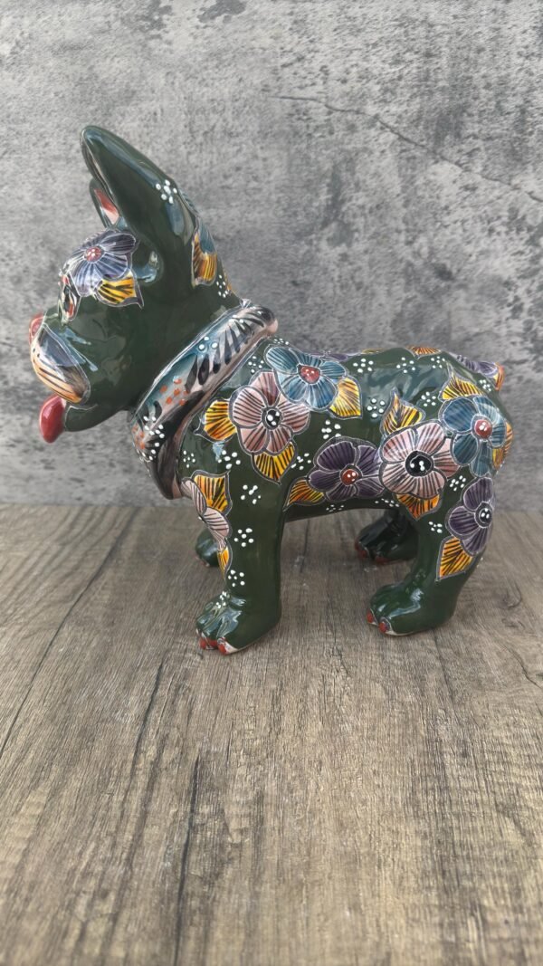Talavera French Bulldog, Ceramic dog, Talavera pottery, Mexican pottery, French Bulldog statue, Dog sculpture - Image 2