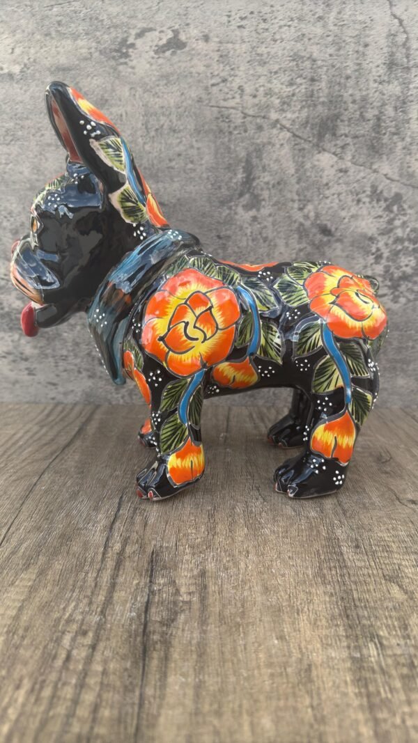 Talavera French Bulldog, Ceramic dog, Talavera pottery, Mexican pottery, French Bulldog statue, Dog sculpture - Image 2