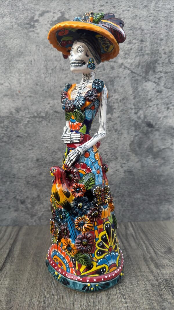 Catrina Handmade Talavera Day of the Dead  Colorful Ceramic Folk Art from Puebla, Mexico Día de los Muertos Skeleton Figurine Wedding Gift - Image 2