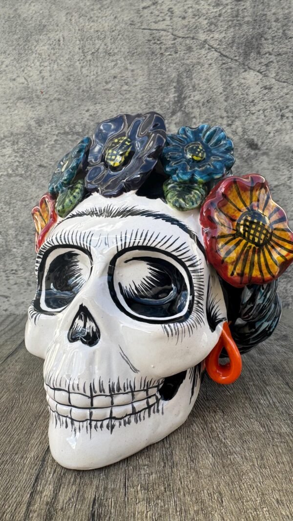 Catrina Handmade Talavera Day of the Dead  Colorful Ceramic Folk Art from Puebla, Mexico Día de los Muertos Skeleton Figurine Wedding Gift - Image 2