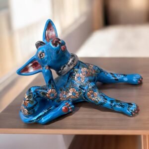 Talavera Xoloitzcuintle, Ceramic dog, Talavera Pottery, Authentic Puebla Mexico Pottery, Xolo Statue, Dog Sculpture Xoloitzcuintle