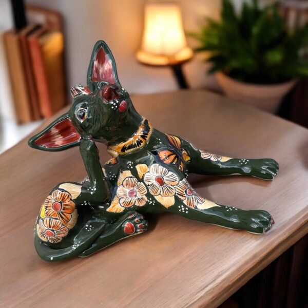 Talavera Xoloitzcuintle, Ceramic dog, Talavera Pottery, Authentic Puebla Mexico Pottery, Xolo Statue, Dog Sculpture Xoloitzcuintle