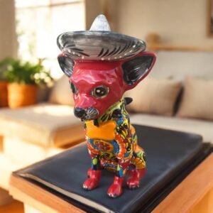 Talavera Chihuahua, Ceramic dog, Talavera pottery, Puebla Mexican Pottery, Chihuahua Statue, Dog Sculpture Figurine Hand Painted By Artisans