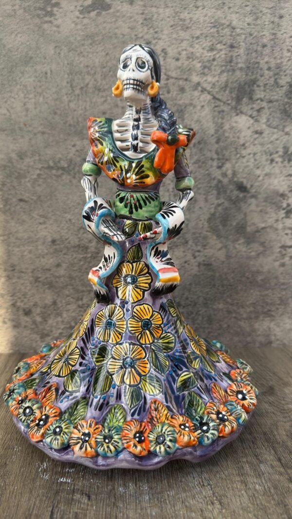 Catrina Handmade Talavera Day of the Dead  Colorful Ceramic Folk Art from Puebla, Mexico Día de los Muertos Skeleton Figurine Wedding Gift - Image 2